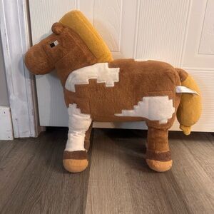 Minecraft Mojang Jinx Plush Brown White Horse Stuffed Animal Toy Collectible ‘17